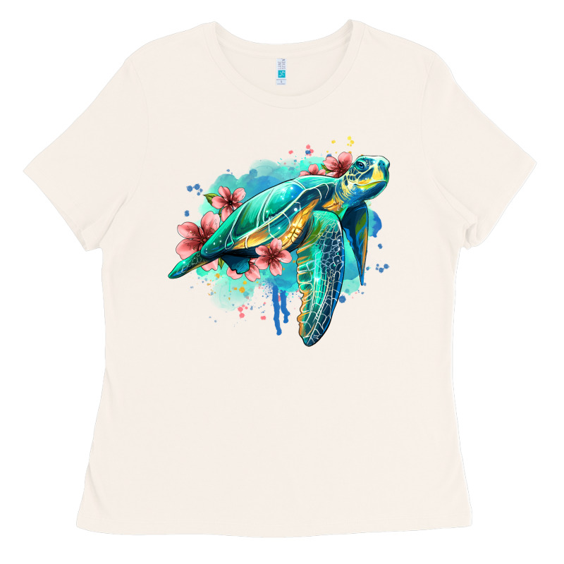 Floral Turtle Ladies Tee by Jasminsmagicworld | Teevron