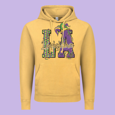 Louisiana Mardi Gras Vintage Hoodie Designed By Maliassmallbusiness