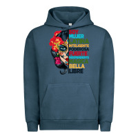 Pigment Midnight Navy sugar skull women hispanic heritage month Urban Hoodie - BundleAndBundleShop