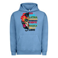 Pigment Pebble Blue sugar skull women hispanic heritage month Urban Hoodie - BundleAndBundleShop
