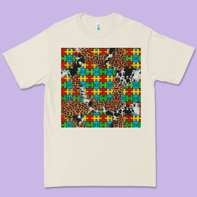 Western Autism Seamless Pattern Premium Tee Designed By Artiststas