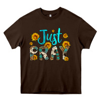 Chocolate Brown just pray Heavy Core Tee - Artiststas