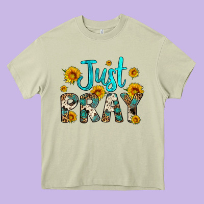 Just Pray Heavy Core Tee Designed By Artiststas