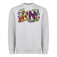 Heather Grey RN Registered Nurse Mardi Gras Heavyweight Sweatshirt - LillyAllenDesigns
