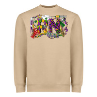 Mushroom RN Registered Nurse Mardi Gras Heavyweight Sweatshirt - LillyAllenDesigns