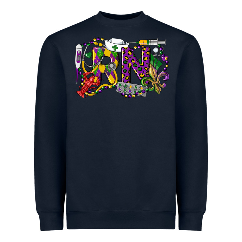 Rn Registered Nurse Mardi Gras Heavyweight Sweatshirt by LillyAllenDesigns | Teevron