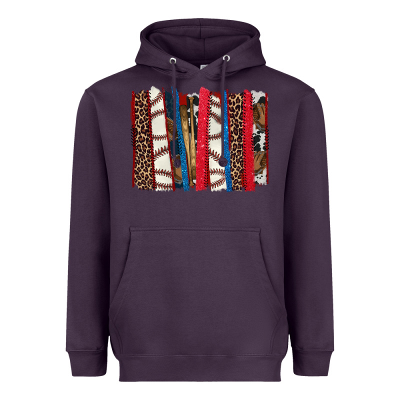 Baseball Brushstroke Heavyweight Hoodie by HowdyJamesFarm | Teevron