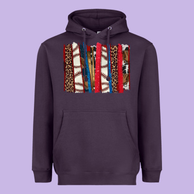 Baseball Brushstroke Heavyweight Hoodie Designed By Howdyjamesfarm