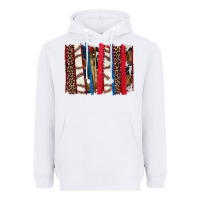 White Baseball brushstroke Heavyweight Hoodie - HowdyJamesFarm