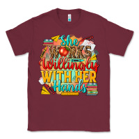 Burgundy she works willingly with her hands teacher Classic Tee - NancyCooperArtShop