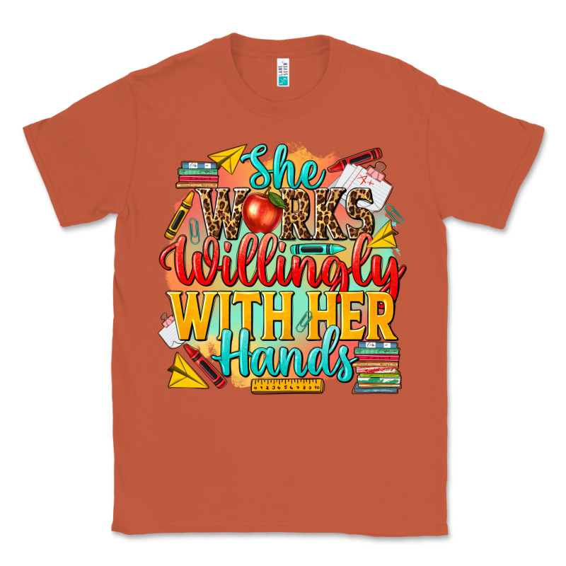 She Works Willingly With Her Hands Teacher Classic Tee by NancyCooperArtShop | Teevron