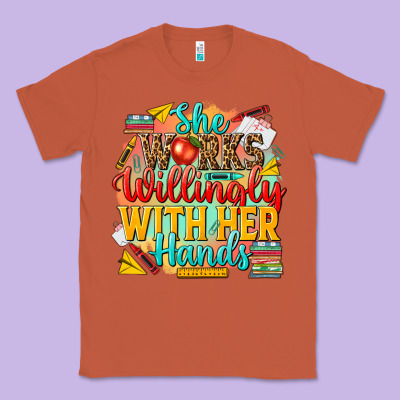 She Works Willingly With Her Hands Teacher Classic Tee Designed By Nancycooperartshop