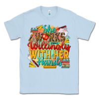 Dusty Blue she works willingly with her hands teacher Classic Tee - NancyCooperArtShop