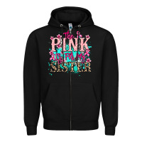 Black The pink is for my sister Cancer Awareness Zipper Hoodie - HowdyJamesFarm