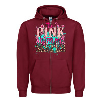 Burgundy The pink is for my sister Cancer Awareness Zipper Hoodie - HowdyJamesFarm