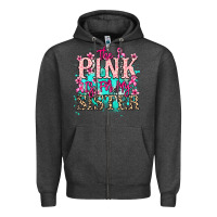 Charcoal Heather The pink is for my sister Cancer Awareness Zipper Hoodie - HowdyJamesFarm