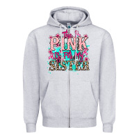 Heather Grey The pink is for my sister Cancer Awareness Zipper Hoodie - HowdyJamesFarm