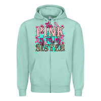 Seafoam The pink is for my sister Cancer Awareness Zipper Hoodie - HowdyJamesFarm
