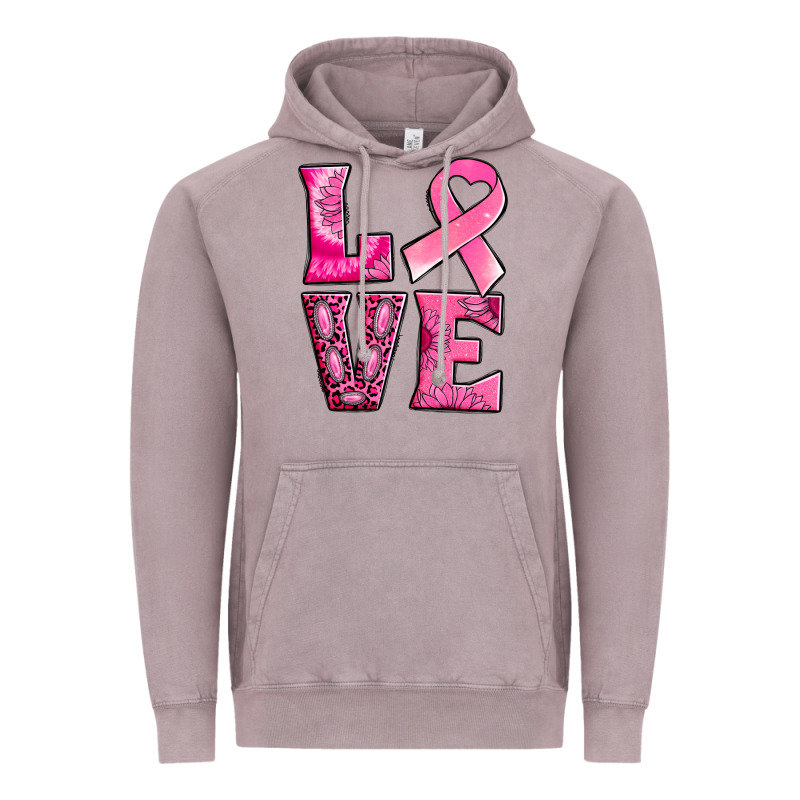Breast Cancer Love Vintage Hoodie by NancyCooperArtShop | Teevron