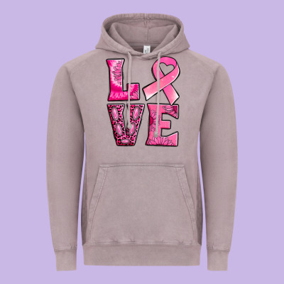 Breast Cancer Love Vintage Hoodie Designed By Nancycooperartshop