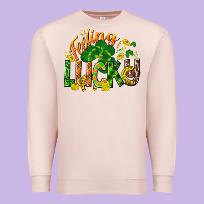 Feeling Lucky St. Patrick's Day Premium Sweatshirt Designed By Cowgirlartshop