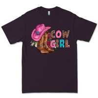 Plum valentine day boots hat and roses Premium Tee - AdoDesignShop