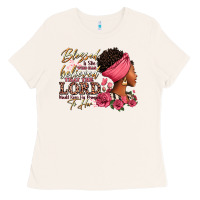 Bone Blessed is she who has believed afro woman Ladies Tee - RanaPortraitStore