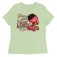 Matcha Blessed is she who has believed afro woman Ladies Tee - RanaPortraitStore