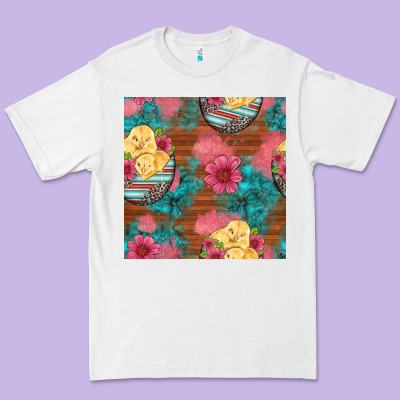 Hatched Egg Easter Chicks Seamless Pattern Premium Tee Designed By Artiststas