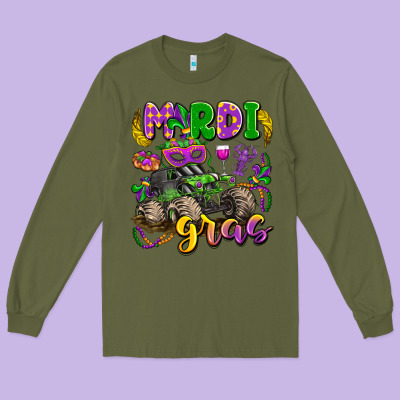 Mardi Gras Monster Truck Long Sleeve Tee Designed By Lillyallendesigns