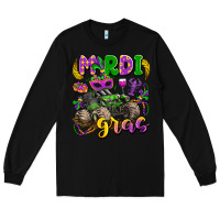 Black mardi gras monster truck Long Sleeve Tee - LillyAllenDesigns