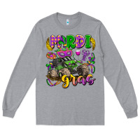 Heather Grey mardi gras monster truck Long Sleeve Tee - LillyAllenDesigns