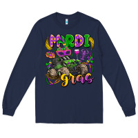 Navy mardi gras monster truck Long Sleeve Tee - LillyAllenDesigns