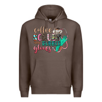 Coffee coffee scrubs and rubber gloves Premium Hoodie - CowGirlArtShop