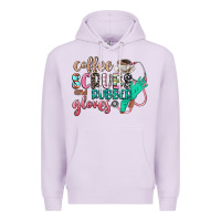 Lilac coffee scrubs and rubber gloves Premium Hoodie - CowGirlArtShop