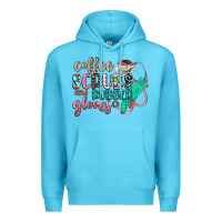 Ocean Blue coffee scrubs and rubber gloves Premium Hoodie - CowGirlArtShop