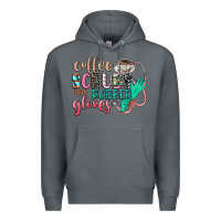 Rock coffee scrubs and rubber gloves Premium Hoodie - CowGirlArtShop