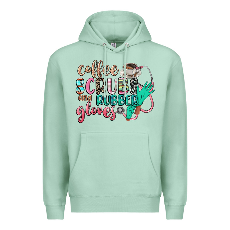 Coffee Scrubs And Rubber Gloves Premium Hoodie by CowGirlArtShop | Teevron