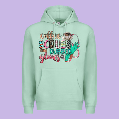 Coffee Scrubs And Rubber Gloves Premium Hoodie Designed By Cowgirlartshop