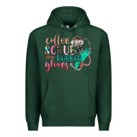 Sports Green coffee scrubs and rubber gloves Premium Hoodie - CowGirlArtShop