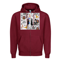 Burgundy gothic girl and colorful girl Zipper Hoodie - TumblerDesignByShophia
