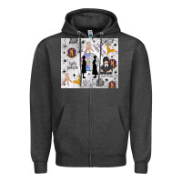 Charcoal Heather gothic girl and colorful girl Zipper Hoodie - TumblerDesignByShophia