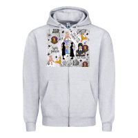 Heather Grey gothic girl and colorful girl Zipper Hoodie - TumblerDesignByShophia