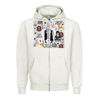 Oatmeal Heather gothic girl and colorful girl Zipper Hoodie - TumblerDesignByShophia