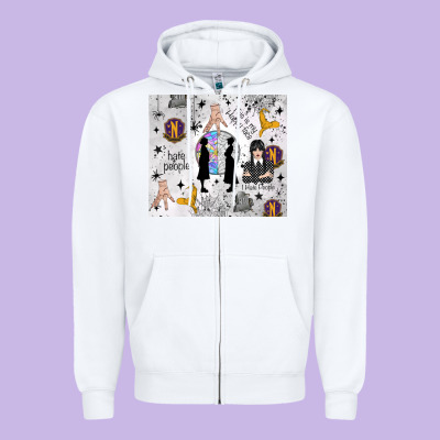Gothic Girl And Colorful Girl Zipper Hoodie Designed By Tumblerdesignbyshophia