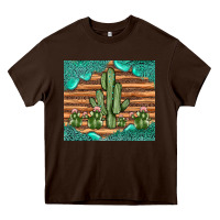 Chocolate Brown cactus gemstone Heavy Core Tee - JahusDesignShop