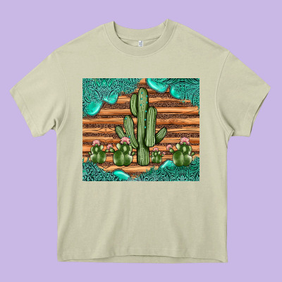 Cactus Gemstone Heavy Core Tee Designed By Jahusdesignshop