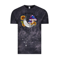 Cloud Black moon and mushrooms with sunflower Vintage Tee - MaliasSmallBusiness