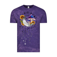 Cloud Purple moon and mushrooms with sunflower Vintage Tee - MaliasSmallBusiness