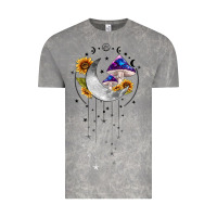 Cloud Rock moon and mushrooms with sunflower Vintage Tee - MaliasSmallBusiness